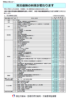 労災保険料率リーフレット