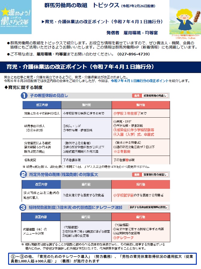 群馬労働局の取組トピックスP1