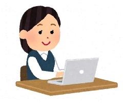 女性パソコンイラスト