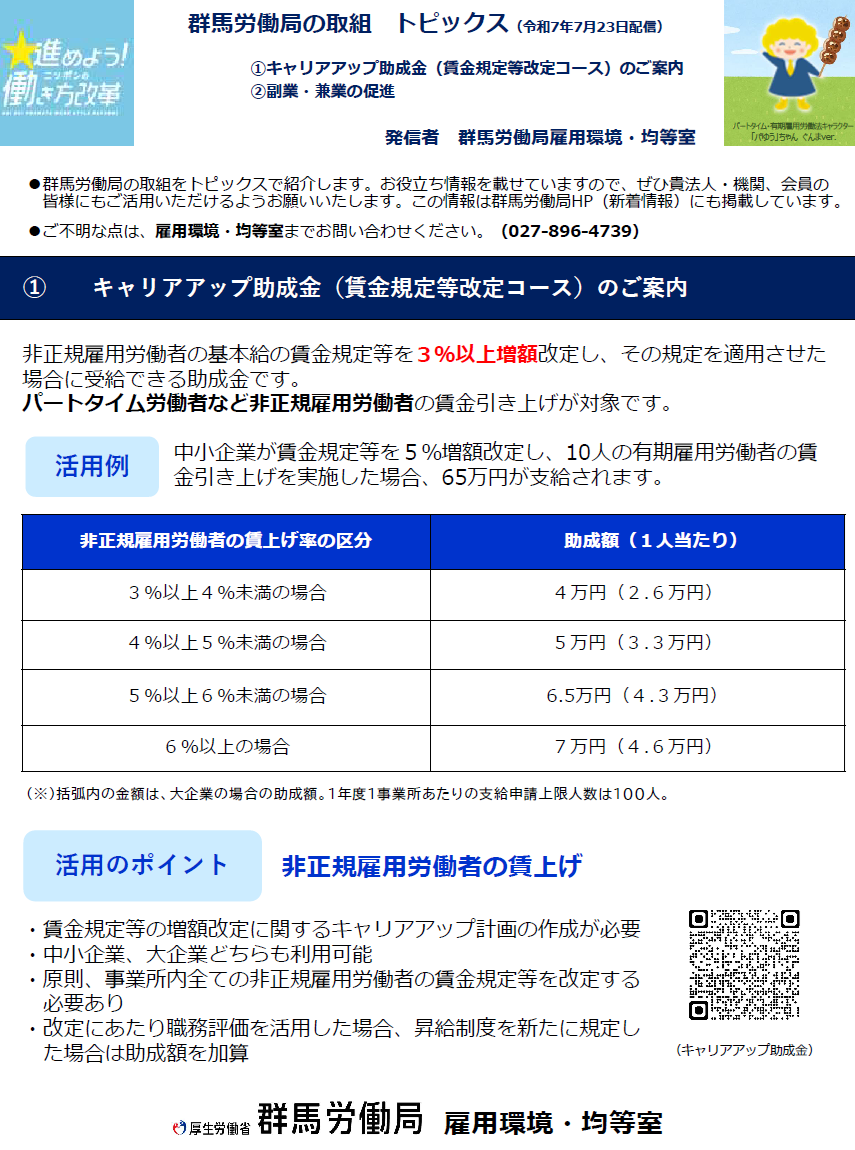 群馬労働局の取組トピックスP1