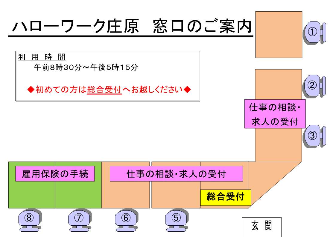 ハローワーク庄原　所内レイアウト