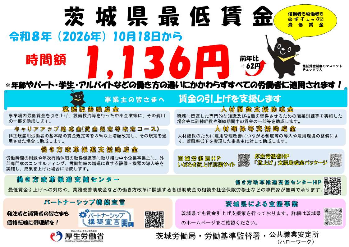 令和8年度最低賃金リーフレット(賃上げ応援サイト) saichin_R080924_shien_leaflet_flat