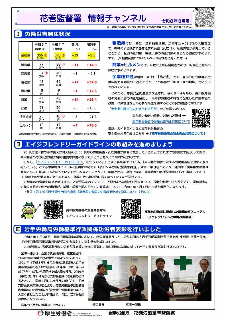 花巻監督署 情報チャンネル（令和8年3月号）