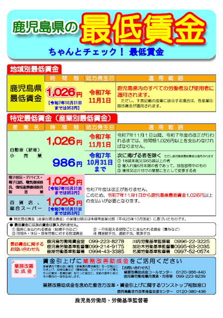 鹿児島県の最低賃金