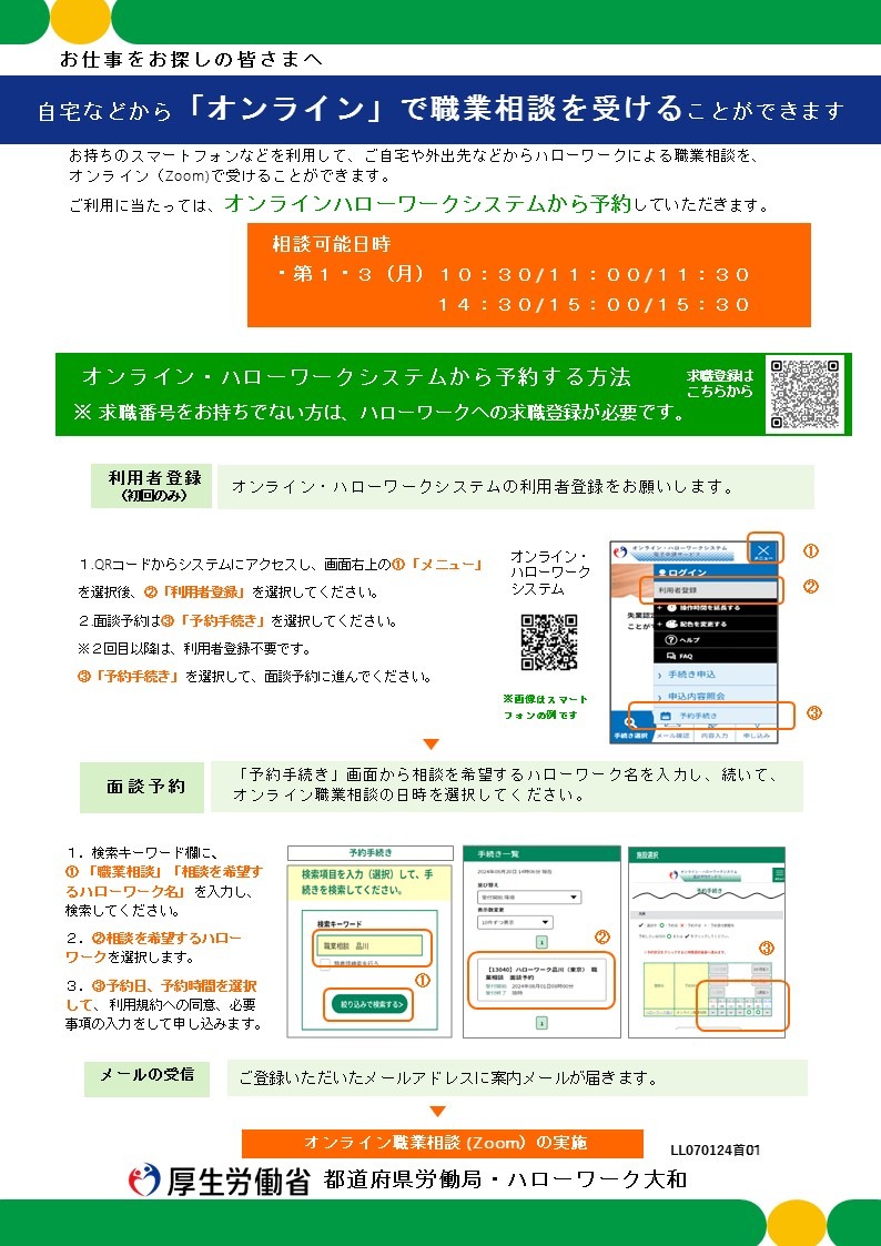 職業相談予約案内