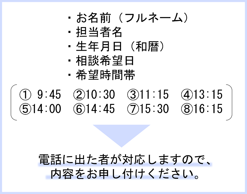 相談予約・変更・キャンセル