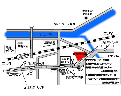 ヤングハローワーク長崎地図