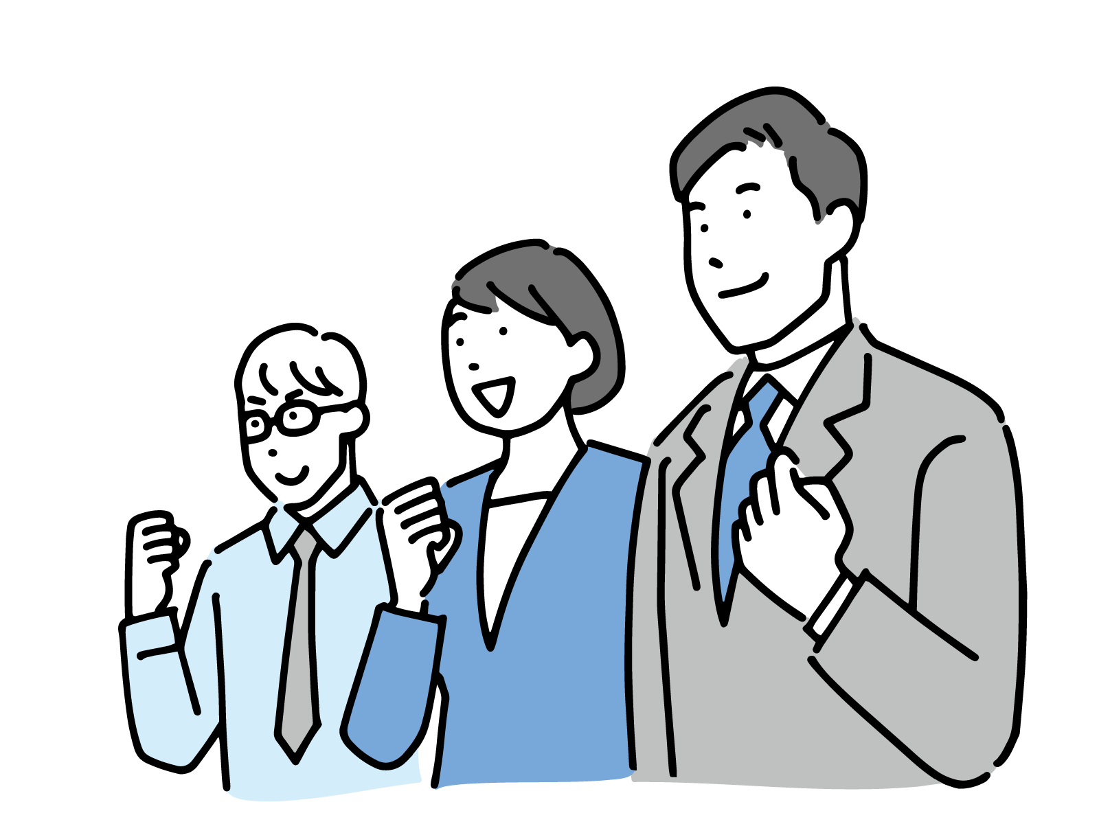 未来を向く若者のイラスト