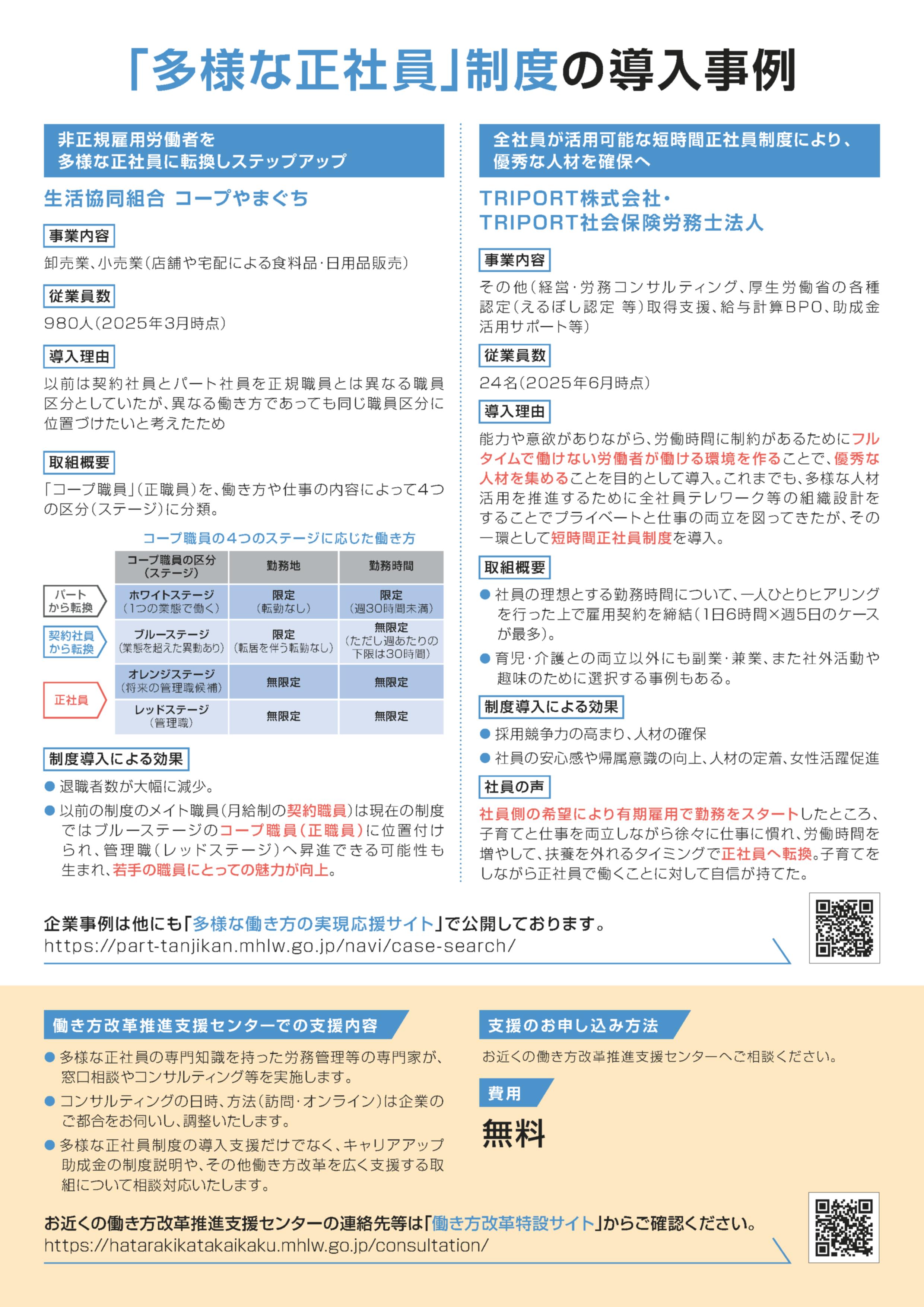 多様な正社員制度の導入・改訂を検討してみませんか？
