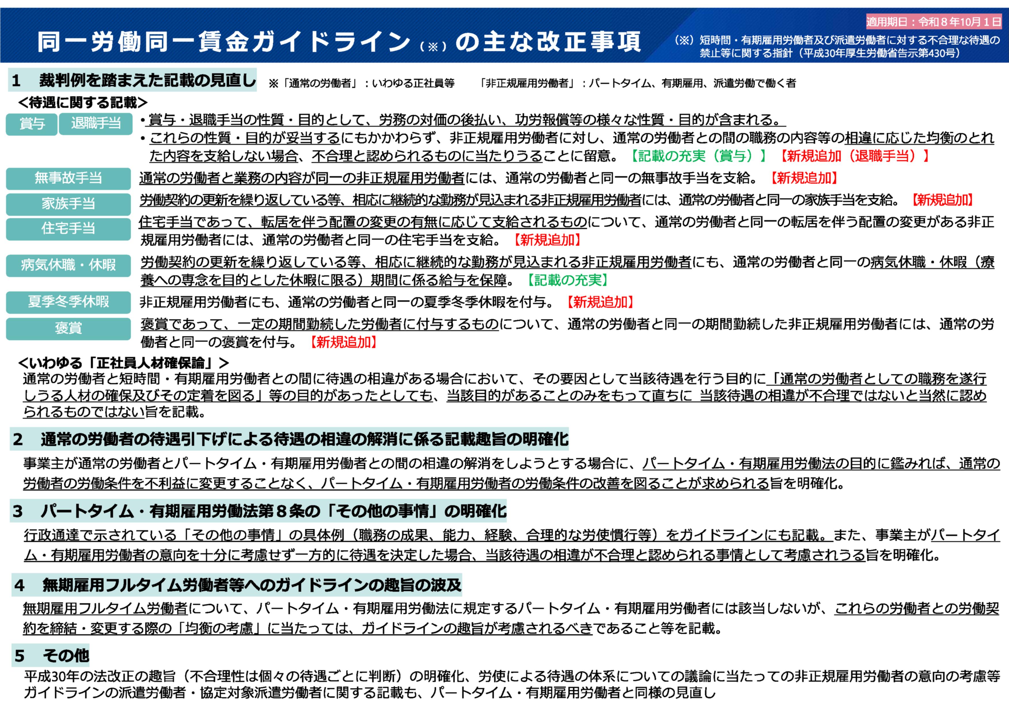 別紙3_④改正後の同一労働同一賃金ガイドライン