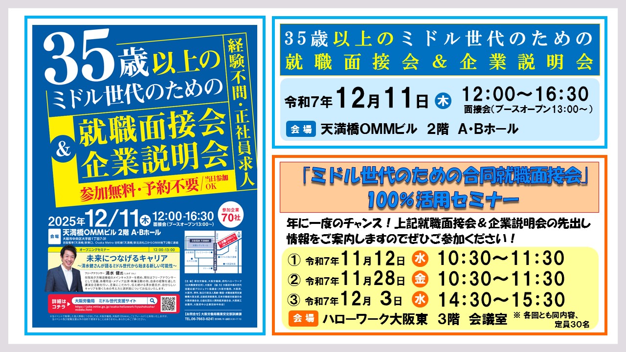 ミドル世代のための面接会＆説明会