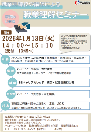 1/13　ハローワーク布施　職業理解セミナー