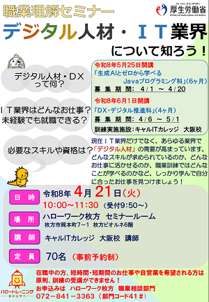 4/21　ハローワーク枚方 職業理解セミナー