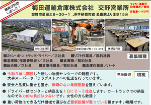 梅田運輸倉庫(株)交野営業所