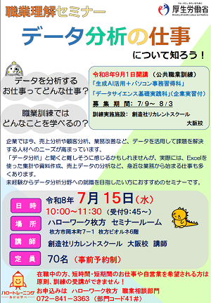7/15　ハローワーク枚方 職業理解セミナー