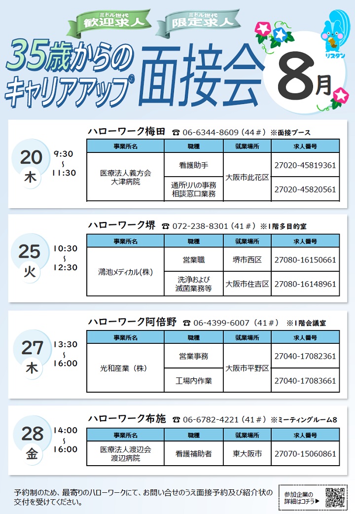 8月ミドル面接会