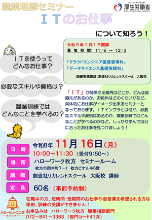 11/16　ハローワーク枚方 職業理解セミナー