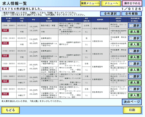 ハローワーク内の求人情報提供端末 | 大阪労働局