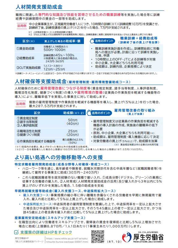 賃上げパッケージ2
