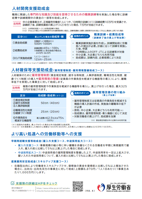賃金引上げパッケージ