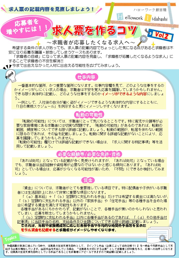 【Vol2】求人票を作るコツ