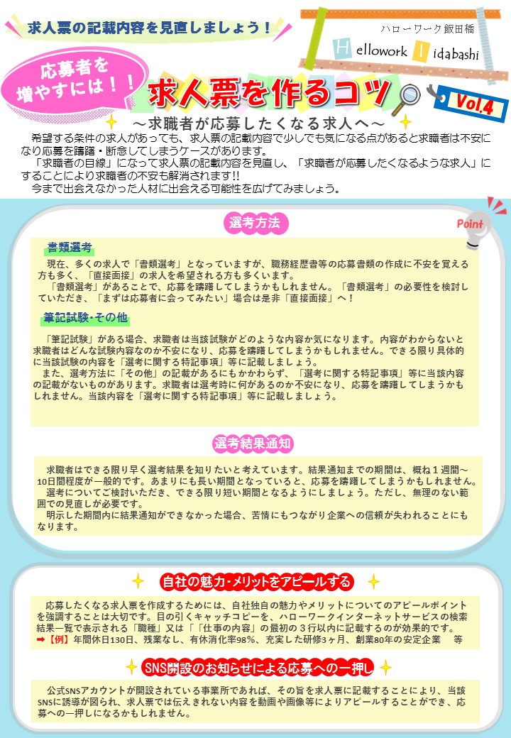 【Vol4】求人票を作るコツ