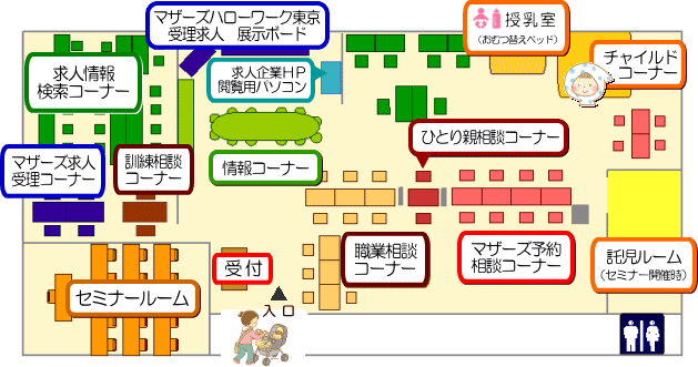 マザーズハローワーク東京 コーナー案内です