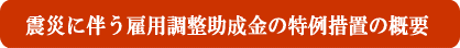 震災に伴う雇用調整助成金の特例措置の概要