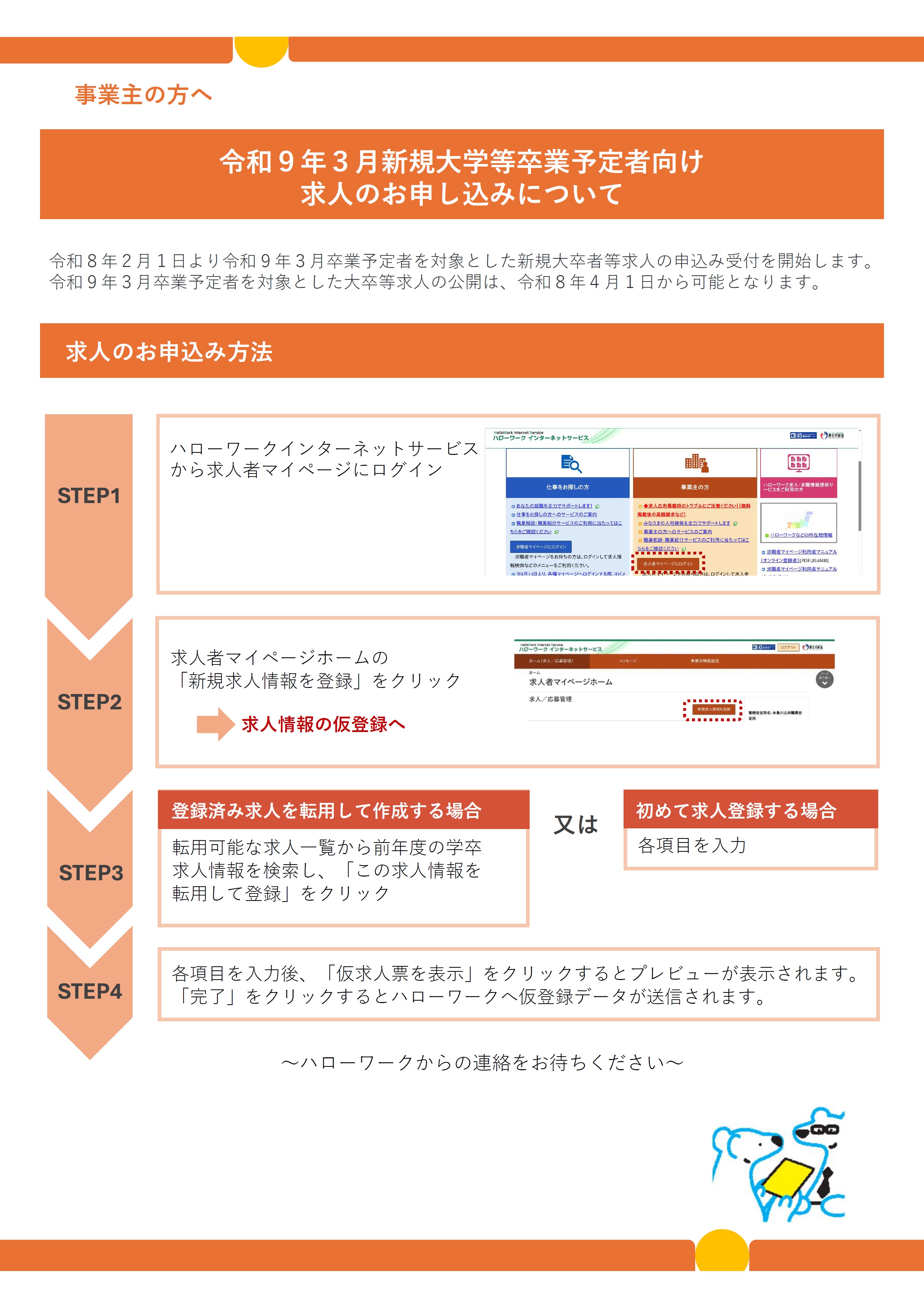 求人申込みの流れ