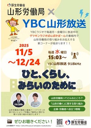 リーレット（表）山形労働局×YBC山形放送「ゲツキンラジオぱんぱかぱ～ん」ラジオ放送が始まります（クリックでダウンロードできます）