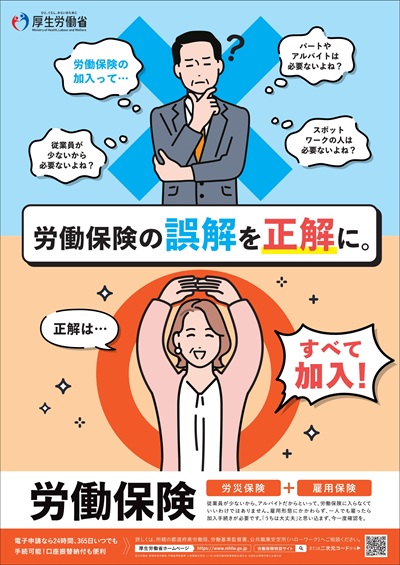 労働保険ポスター「労働保険の誤解を正解に。」