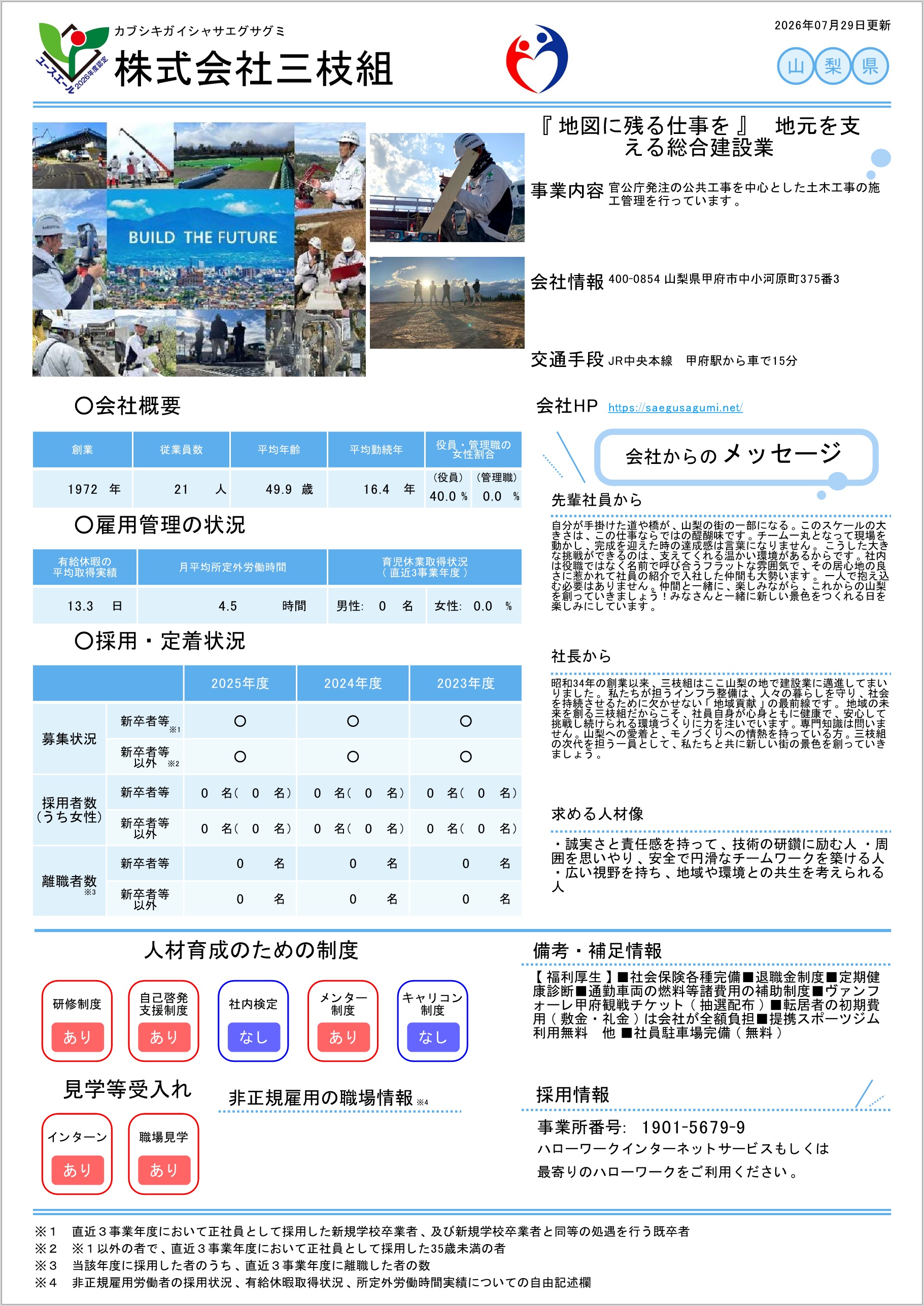 株式会社三枝組若者サイトPRシート